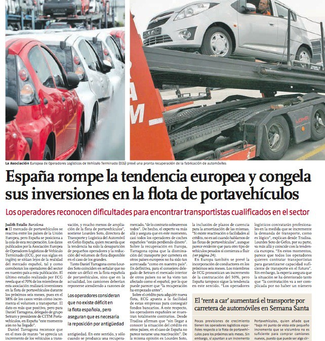 Declaraciones de Daniel Tarragona, Presidente del Grupo SETRAM, al Vigía sobre la coyuntura del sector portavehículos