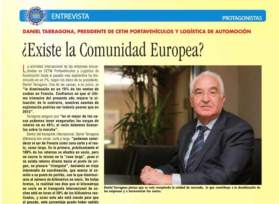 Daniel Tarragona: “Necesitamos urgentemente una armonización europea en los pesos y dimensiones de los portavehículos”